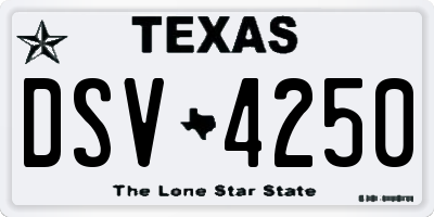 TX license plate DSV4250