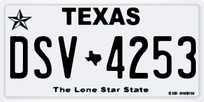 TX license plate DSV4253