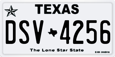 TX license plate DSV4256