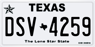 TX license plate DSV4259