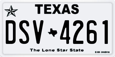 TX license plate DSV4261