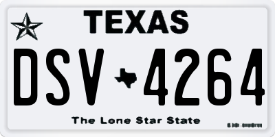 TX license plate DSV4264