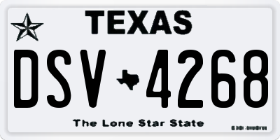 TX license plate DSV4268