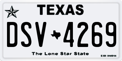 TX license plate DSV4269