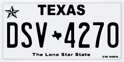 TX license plate DSV4270