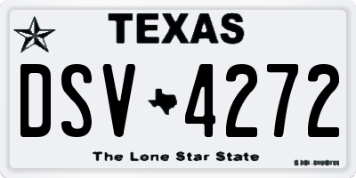 TX license plate DSV4272