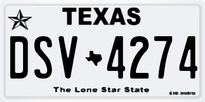 TX license plate DSV4274