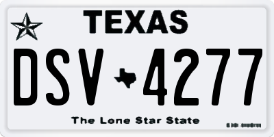 TX license plate DSV4277