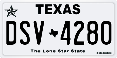 TX license plate DSV4280