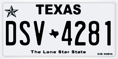 TX license plate DSV4281