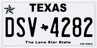 TX license plate DSV4282