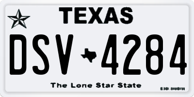 TX license plate DSV4284
