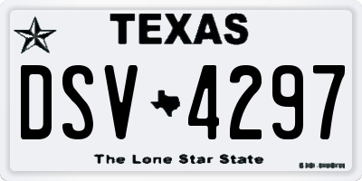 TX license plate DSV4297