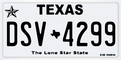 TX license plate DSV4299