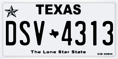 TX license plate DSV4313