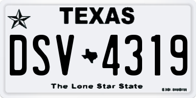 TX license plate DSV4319