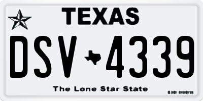TX license plate DSV4339