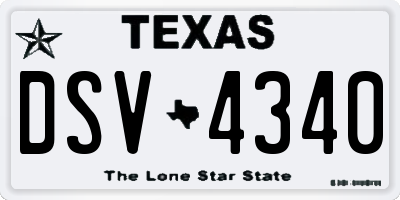 TX license plate DSV4340