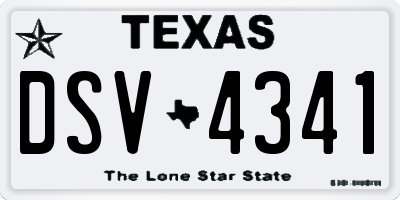 TX license plate DSV4341