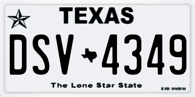 TX license plate DSV4349