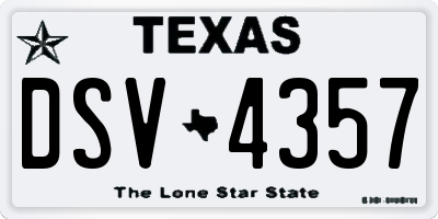 TX license plate DSV4357