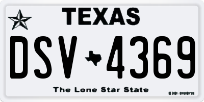 TX license plate DSV4369