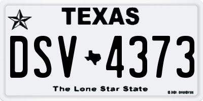 TX license plate DSV4373