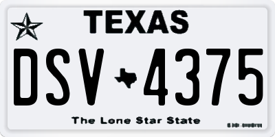 TX license plate DSV4375