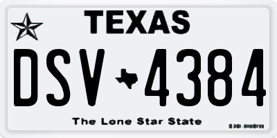 TX license plate DSV4384