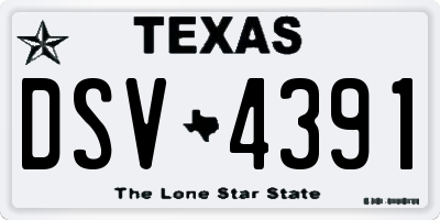 TX license plate DSV4391
