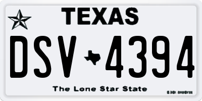 TX license plate DSV4394