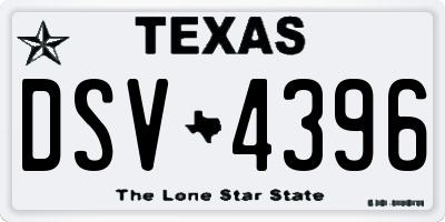 TX license plate DSV4396
