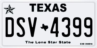TX license plate DSV4399