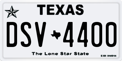 TX license plate DSV4400
