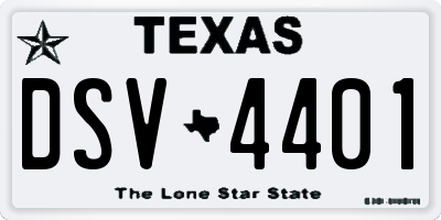 TX license plate DSV4401