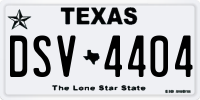 TX license plate DSV4404