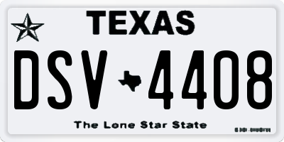 TX license plate DSV4408