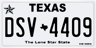 TX license plate DSV4409