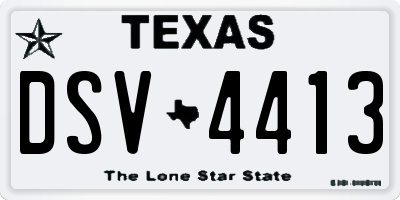 TX license plate DSV4413
