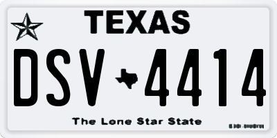 TX license plate DSV4414
