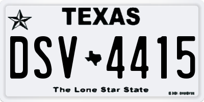 TX license plate DSV4415