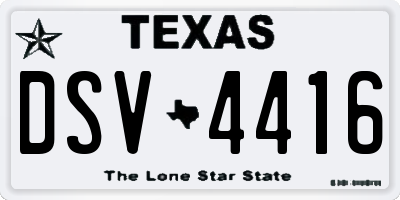 TX license plate DSV4416