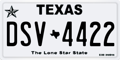 TX license plate DSV4422