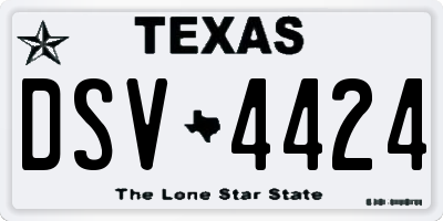 TX license plate DSV4424