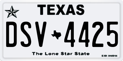 TX license plate DSV4425