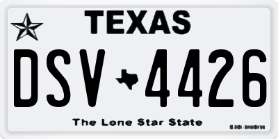 TX license plate DSV4426