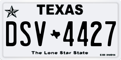 TX license plate DSV4427