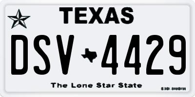 TX license plate DSV4429