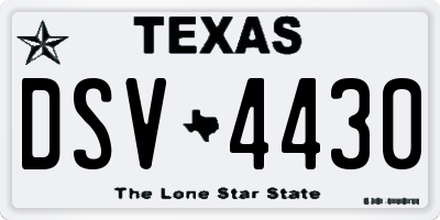 TX license plate DSV4430