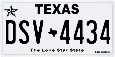 TX license plate DSV4434